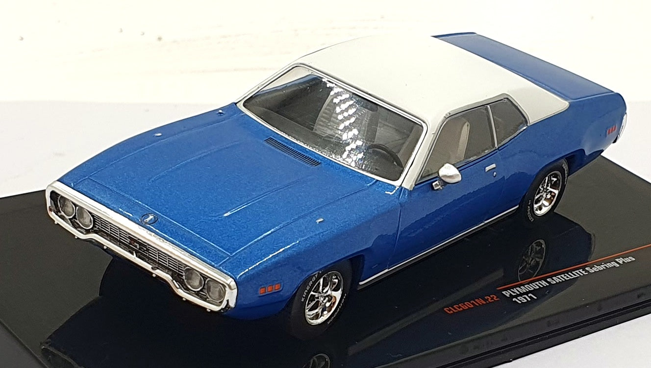 Ixo 1/43 Scale CLC601N.22 - 1971 Plymouth Satellite Sebring Plus - Met. Blue