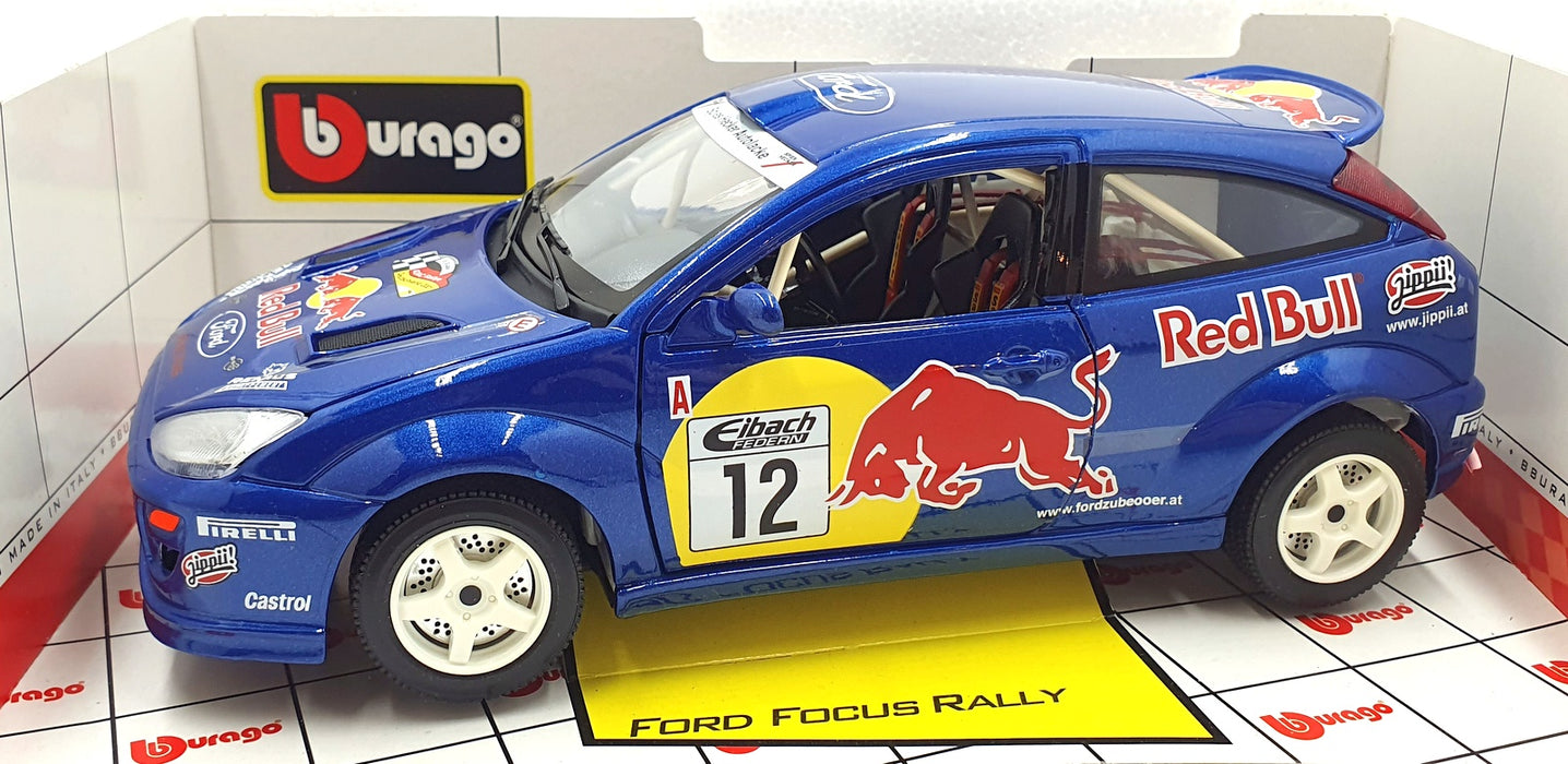 Burago 1/18 Scale Diecast 332813 - Ford Focus Rally Red Bull #12 - Blue