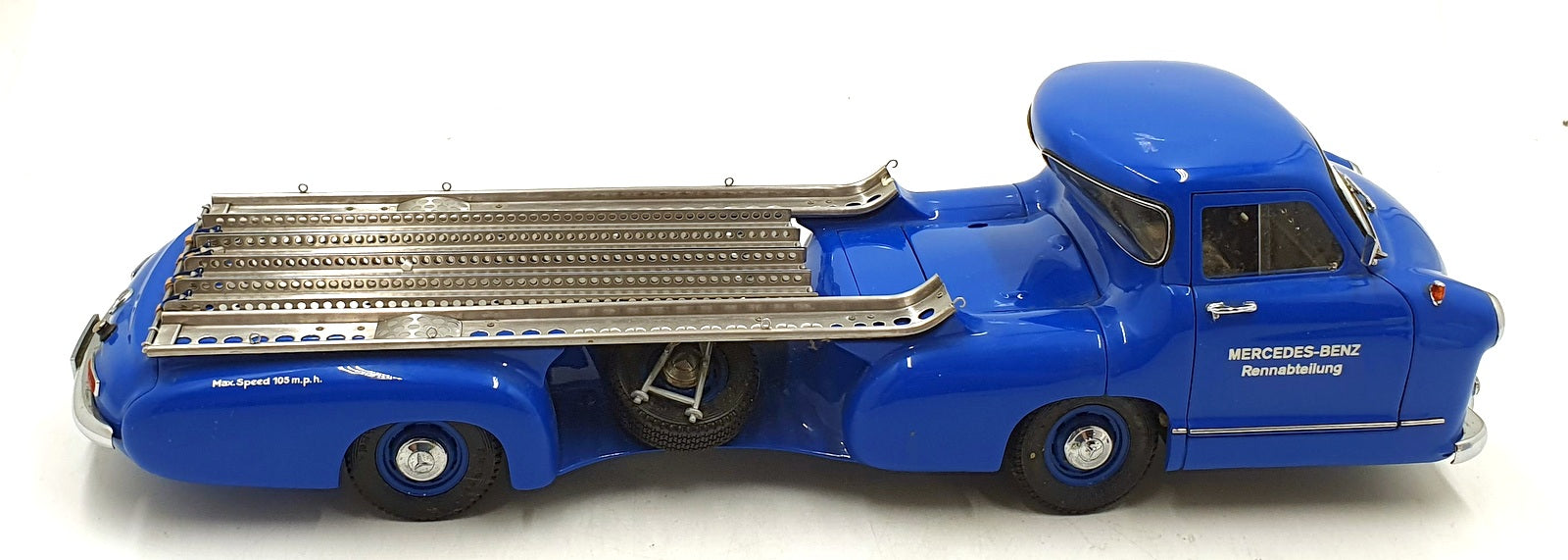 CMC 1/18 Scale Diecast M-036 - 1954 Mercedes Benz Renntransporter Truck - Blue