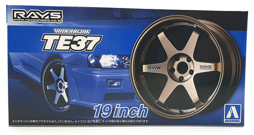 Aoshima 1/24 Scale 05390 - Rays Volk Racing TE37N 19' Wheels & Tyres Set #57