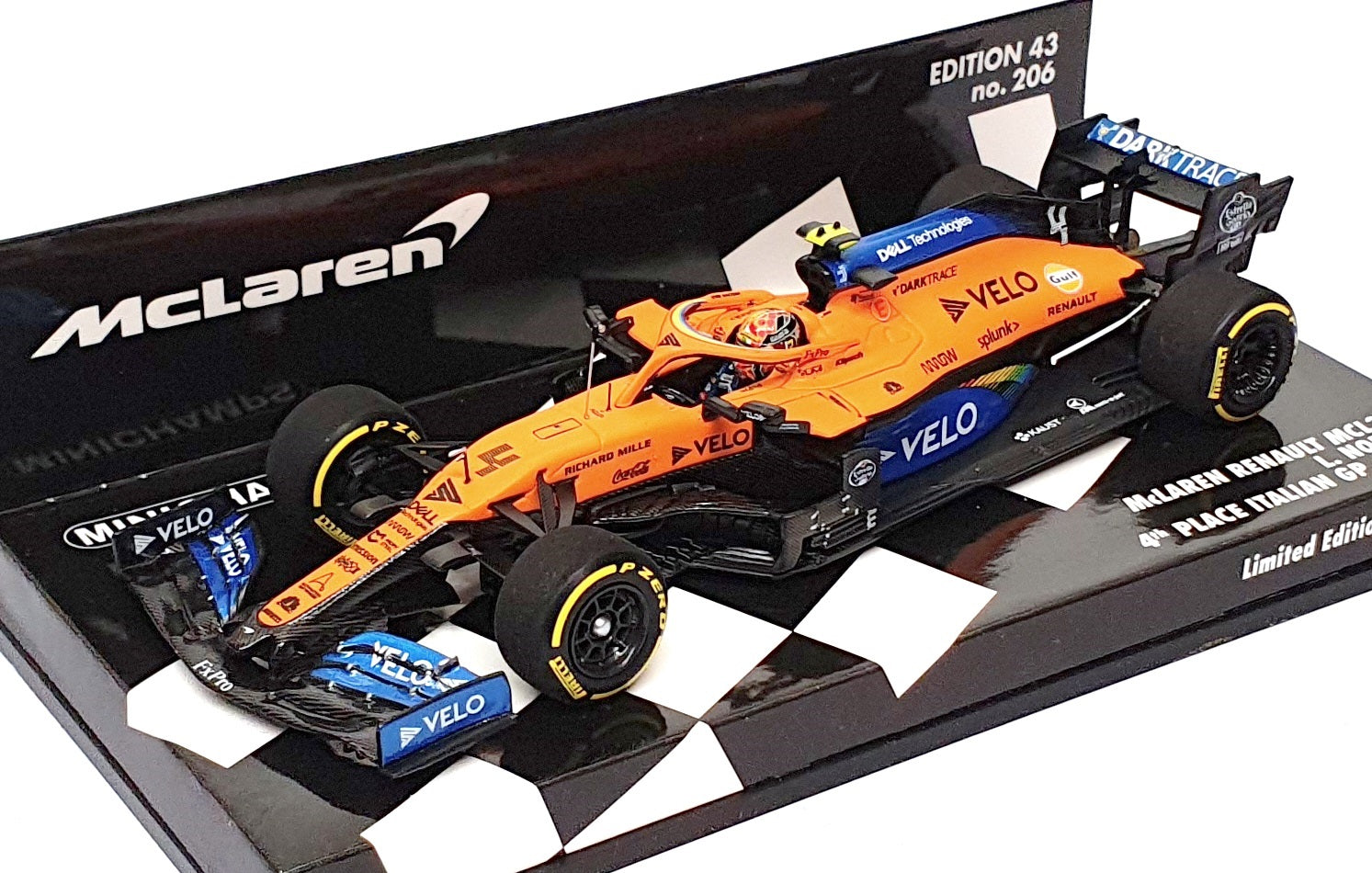 Minichamps 1/43 Scale 537 205104 - F1 McLaren MCL35 4th Italy GP 2020 Norris