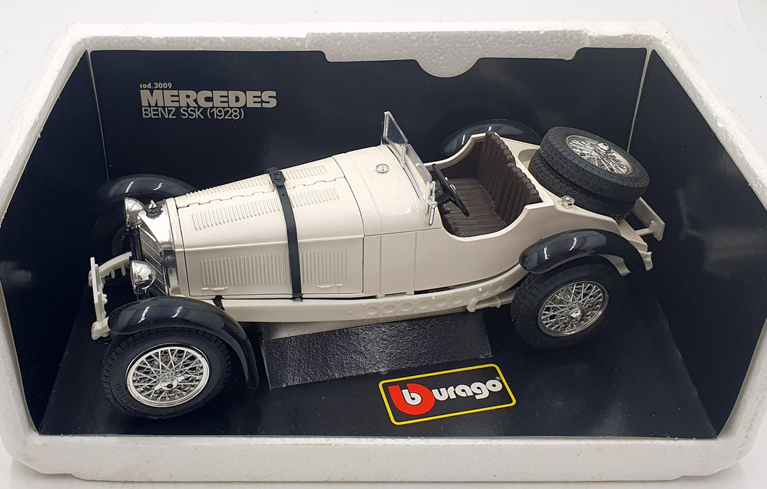 Burago 1/18 Scale Diecast 3009 - 1928 Mercedes Benz SSK - White