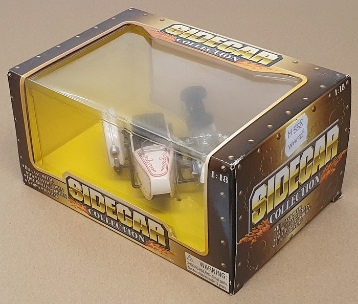 Kandytoys 1/18 Scale M558 - Motorbike With Sidecar - White