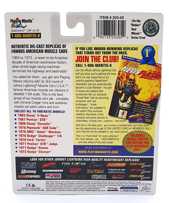 Johnny Lightning 1/64 Scale 203-02 Muscle USA 1970 Dodge Challenger T/A #43