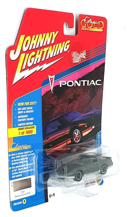 Johnny Lightning 1/64 Scale JLCG011 - 1985 Pontiac Firebird - Medium Gray Poly