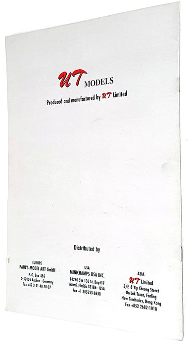 UT Models Edition 1 1997 - A4 Fully Illustrated Catalogue 19 Colour Pages