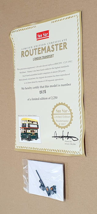 Sun Star 1/24 Scale 2907 - RM 2191 CUV 191C London Bus Shillibeer Watney's 