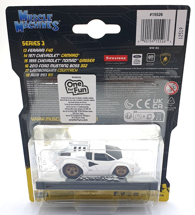Muscle Machines 1/64 Scale 15526 - Lamborghini Countach - White