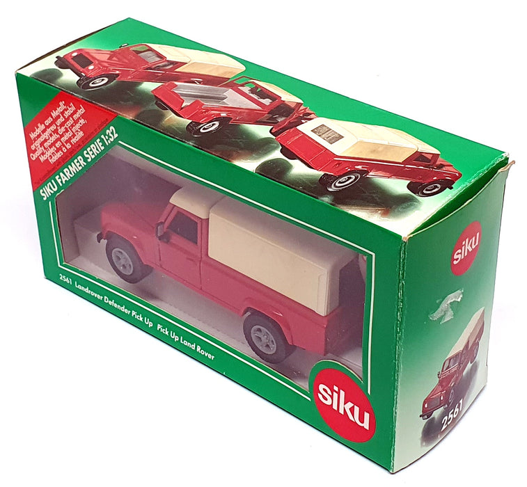 Siku 1/32 Scale 2561 - Land Rover Defender Pick-Up Truck - Red/White