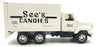 Ertl 10cms Long 3346 - International See's Candies Delivery Truck - White