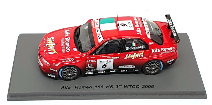 Spark 1/43 Scale S0474 - Alfa Romeo 156 #6 3rd WTCC 2005 F. Giovanardi - Red