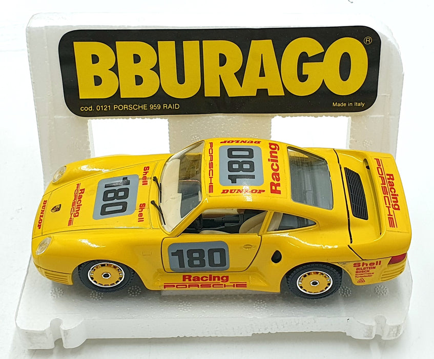 Burago 1/24 Scale Diecast 0121 - Porsche 959 Raid #180 - Yellow