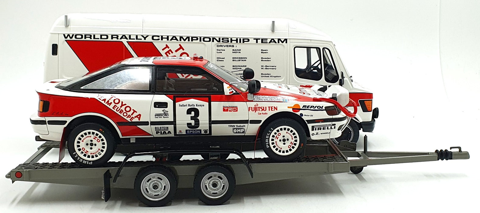 Otto 1/18 Scale OT480 Rally Pack Toyota WRC #3 Support and Trailer