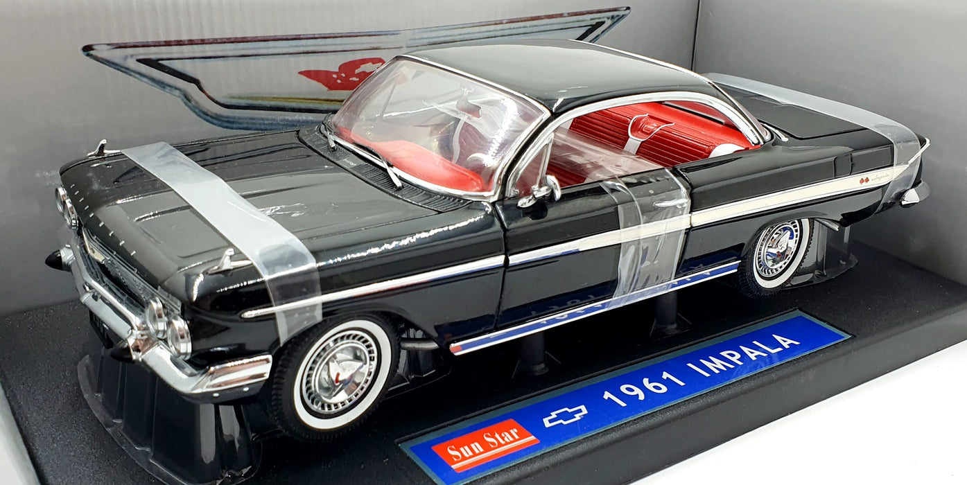 Sun Star 1/18 Scale Diecast 2101 - 1961 Chevrolet Impala SS 409 - Met Black