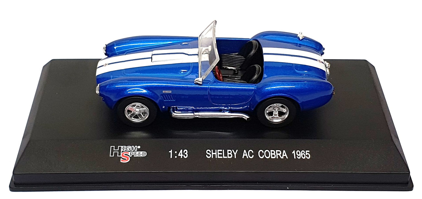 High Speed 1/43 Scale 43KFB19S - 1965 Shelby AC Cobra - Met. Blue/White