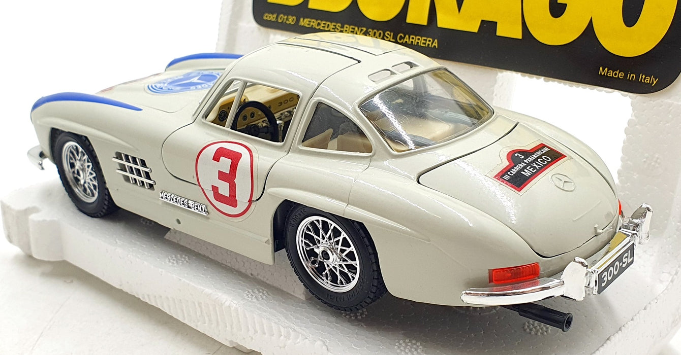 Burago 1/24 Scale Diecast 0130 - Mercedes-Benz 300SL Carrera 1954 - White