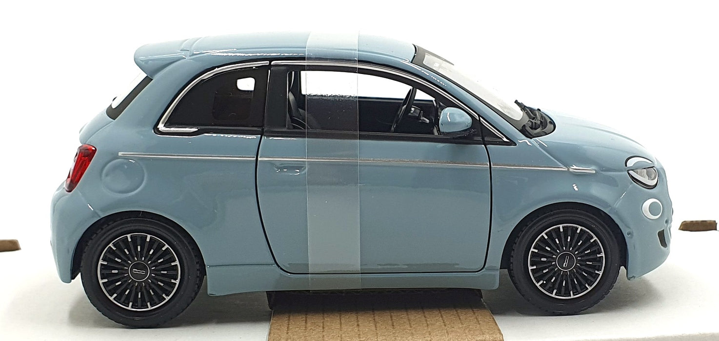 Burago 1/24 Scale Diecast 18-21110 BU - 2023 Fiat 500e - Grey/Blue