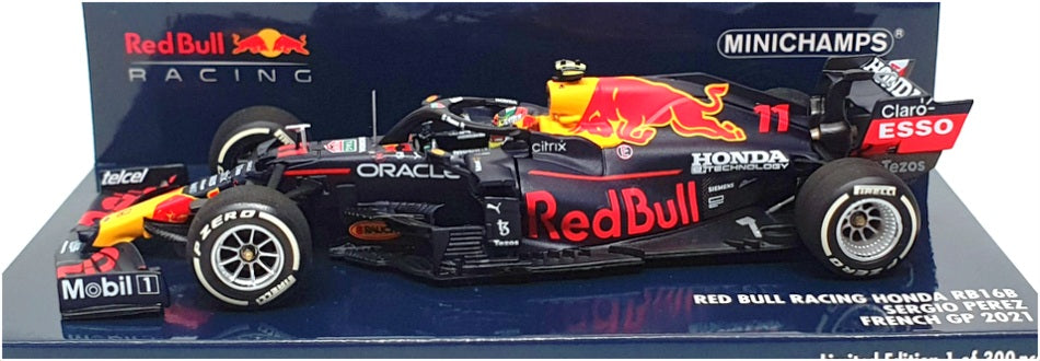 Minichamps 1/43 Scale 410 210811 - F1 Red Bull Honda RB16B French GP 2021 Perez