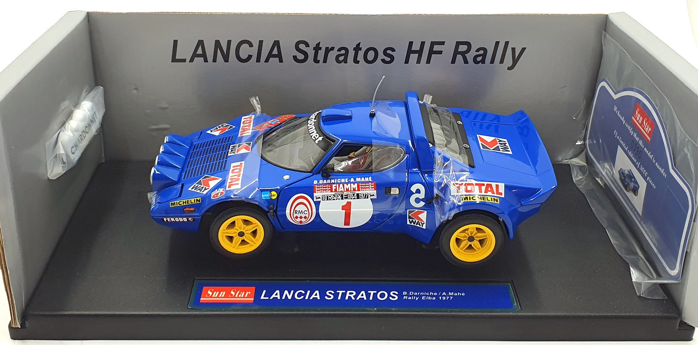 Sun Star 1/18 Scale 4512 - Lancia Stratos Rally Elba 1977 #1 B.Darniche