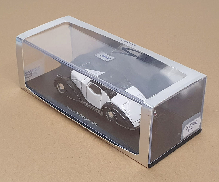 Spark Model 1/43 Scale S2706 - 1934 Voisin C27 Aerosport - White/Black