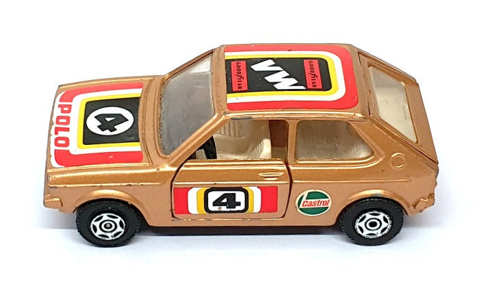 Corgi Appx 10cm Long Diecast 15425K - VW Volkswagen Polo Race Car #4 - Gold