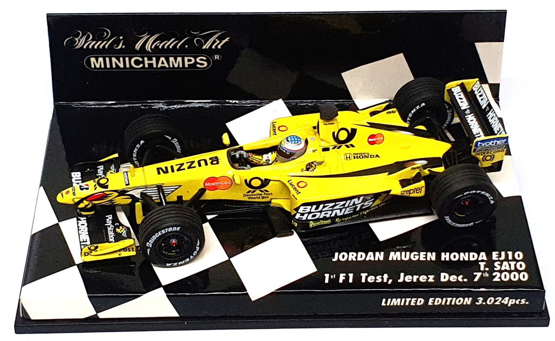 Minichamps 1/43 Scale 400 000099 F1 Jordan Honda EJ10 1st Test Jerez Dec. 7 2000