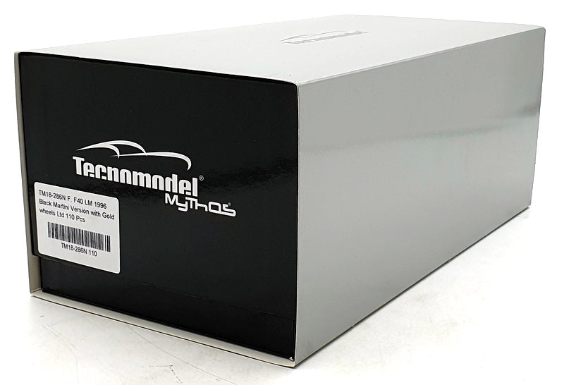 Tecnomodel 1/18 Scale TM18-286N Ferrari F40 1996 24h LM Black Martini Gold Wheel