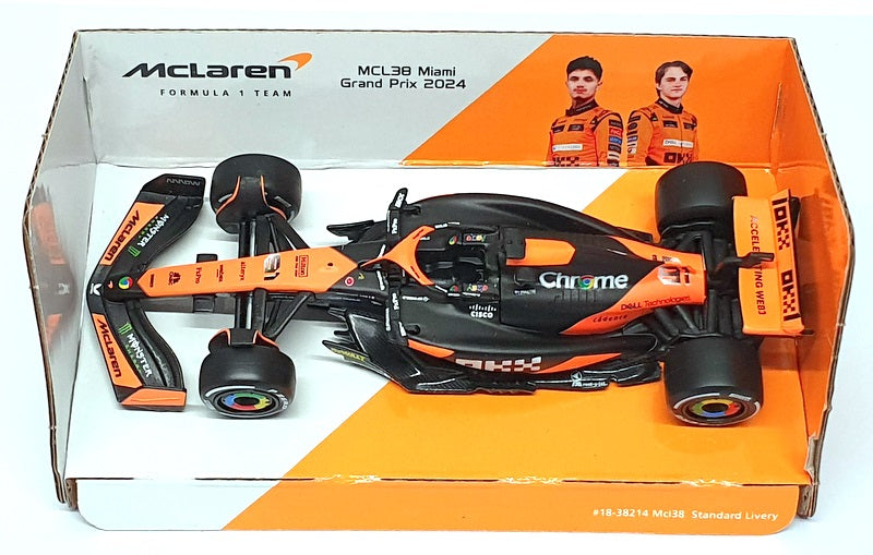 Burago 1/43 Scale 18-38177P - F1 McLaren MCL38 Miami GP 2024 #81 Piastri