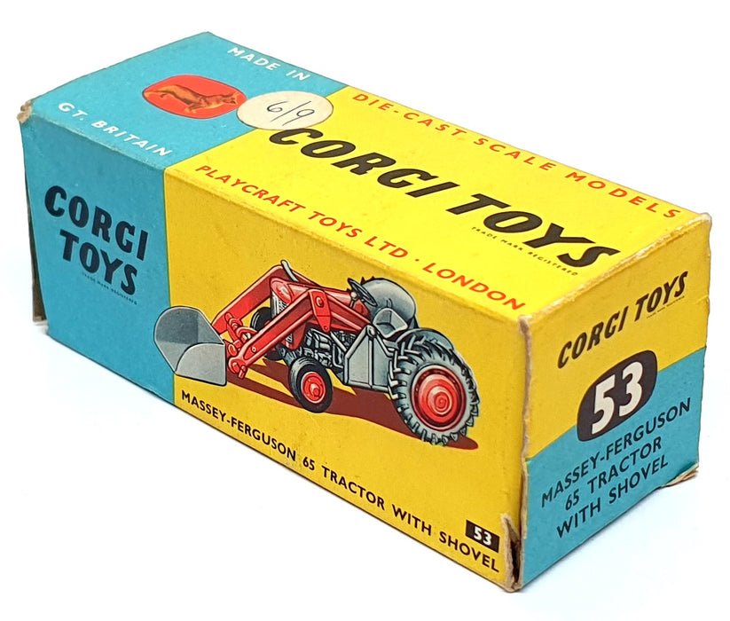 Corgi Original Diecast 53 - Massey Ferguson 65 Tractor With Shovel - Red/Cream