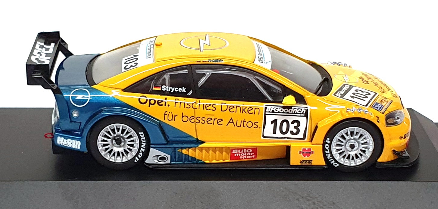 Schuco 1/43 Scale 04880 - Opel Astra V8 Coupe #103 Strycek - Yellow/Blue