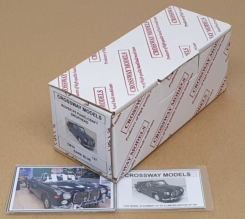 Crossway Models 1/43 Scale CM19 - Rover P5 Panelcraft Drophead - Dark Blue