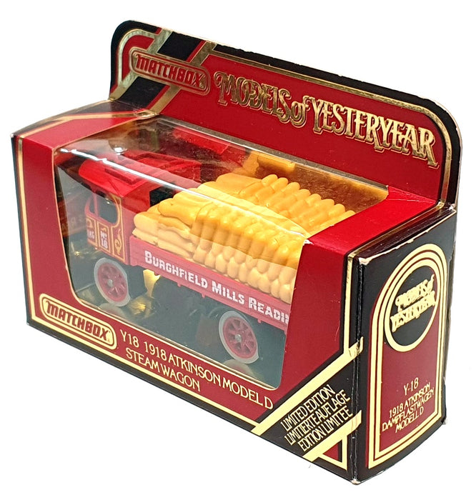 Matchbox Appx 10cm Long Y-18 - 1918 Atkinson D Steam Wagon - Burghfield Mills