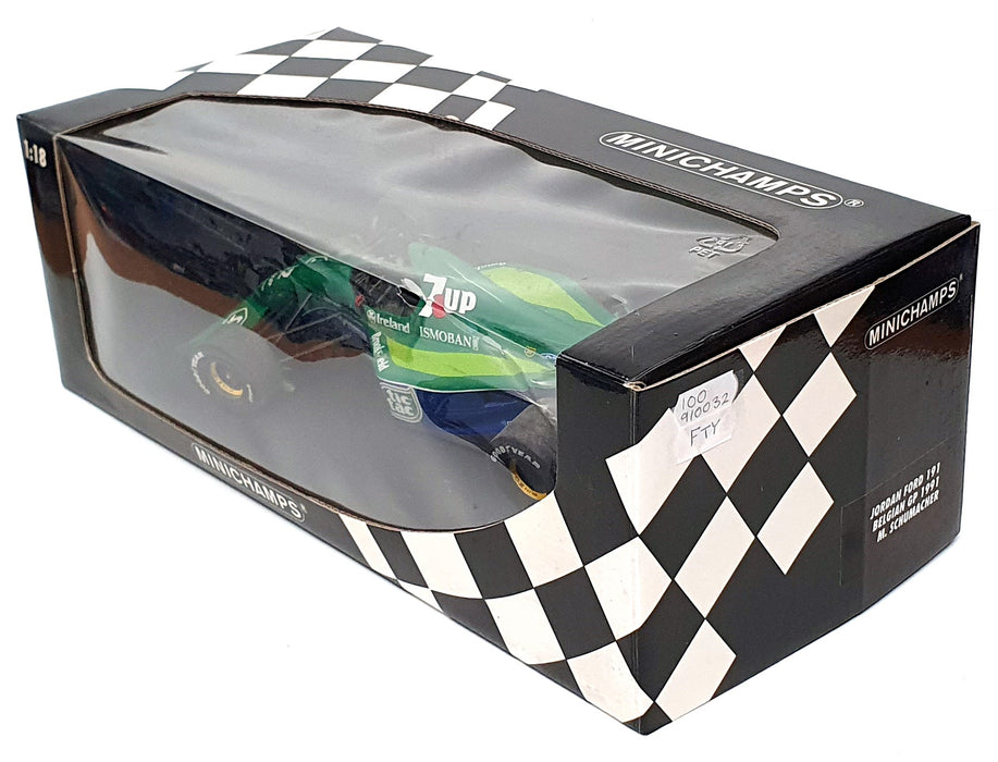 Minichamps 1/18 Scale 100 910032 - F1 Jordan Ford 191 Belgian GP 1991 Schumacher
