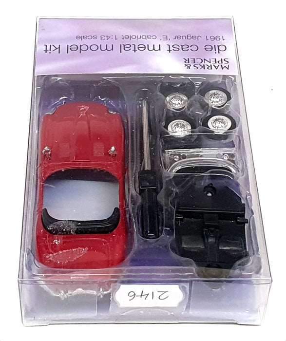 Marks & Spencer 1/43 Scale Model Kit 2146 - 1961 Jaguar E Cabrio - Red