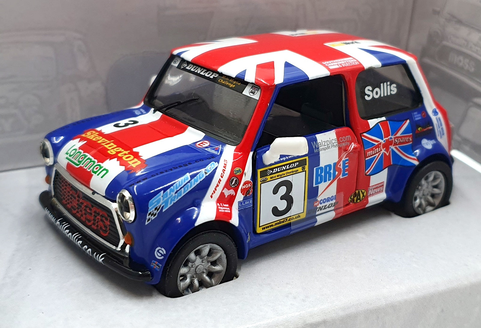 Corgi 1/36 Scale CC82245 - Mini 7 Racing Club Mini Miglia Bill Sollis Union Jack