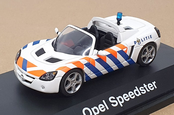 Schuco 1/43 Scale SC291 - Opel Speedster Politie - White/Orange/Blue