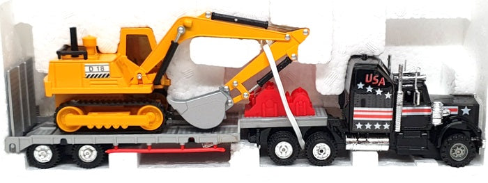MC Toy Appx 28cm Long Diecast No. M3 - Kenworth Truck & Excavator