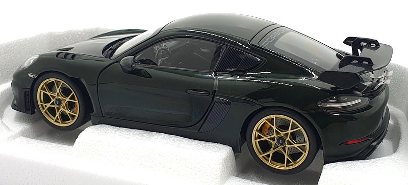 Norev 1/18 Scale Diecast 187250 - 2023 Porsche Cayman GT4 RS Weissach Pack Green