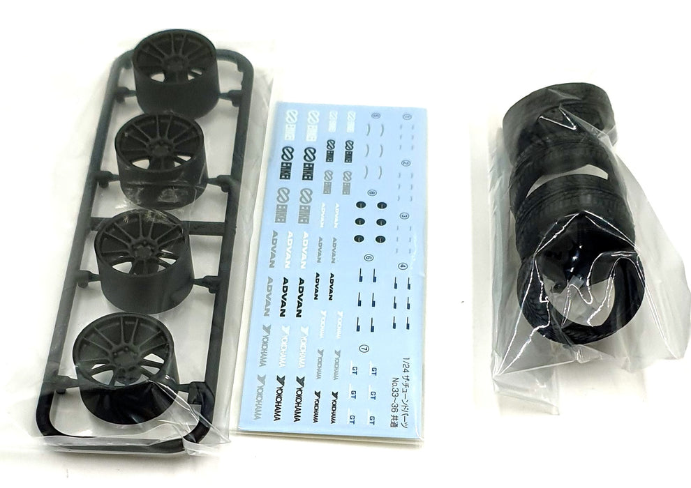 Aoshima 1/24 Scale 05331 - Enkei Revolution GTC01RR 19' Wheels & Tyres Set #36