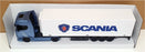 Burago 1/43 Scale 18-31468 - Scania Hauler Truck With Trailer - Met Blue/White