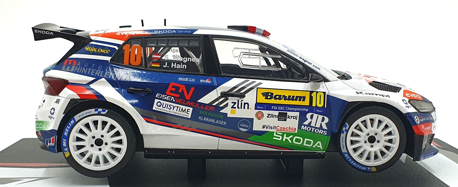 IXO 1/18 Scale Diecast 18RMC221.22 - Skoda Fabia RS Rally2 #10 2nd Barum 2024 