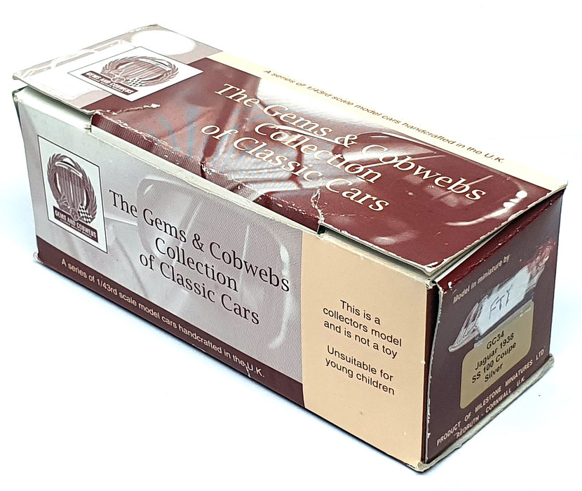 Milestone Miniatures 1/43 Scale GC34 - 1938 Jaguar SS100 Coupe - Silver