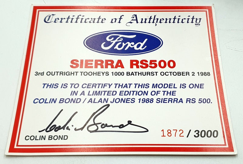 Biante 1/18 Scale 103 888004 - Ford Sierra RS 500 Bond/Jones Bathurst 1988