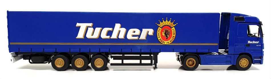 NZG 1/50 Scale 555/04 - Mercedes Benz Truck & Trailer (Tucher) Blue