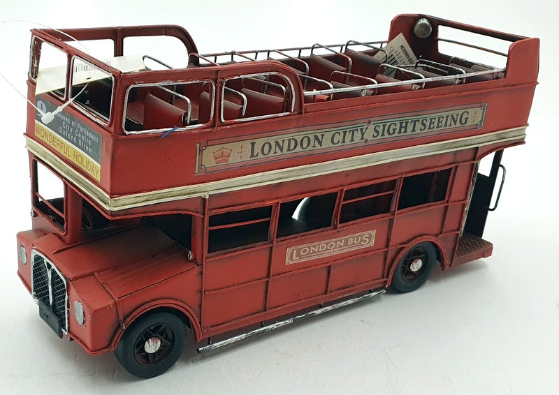 Kreatif Kraft Tin Plate Metal 84088 - Open Top London Bus Ornament - Red