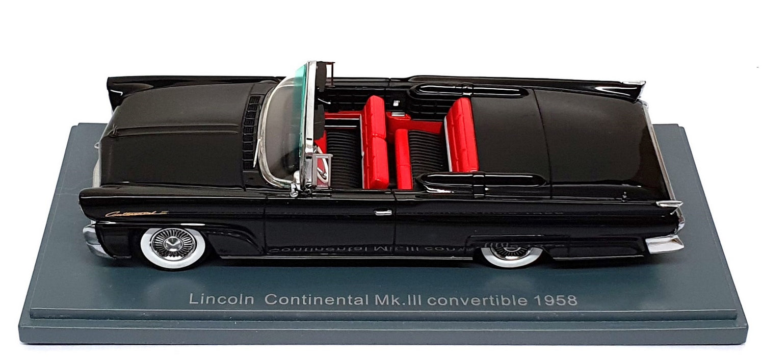Neo 1/43 Scale NEO46110 - 1958 Lincoln Continental Mk3 Convertible - Black