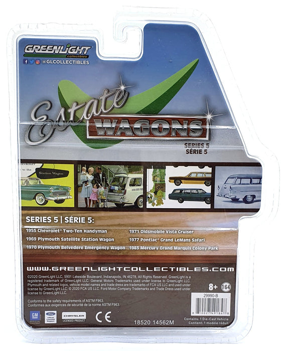 Greenlight 1/64 Scale 29990-B - 1969 Plymouth Satellite Station Wagon - Cream