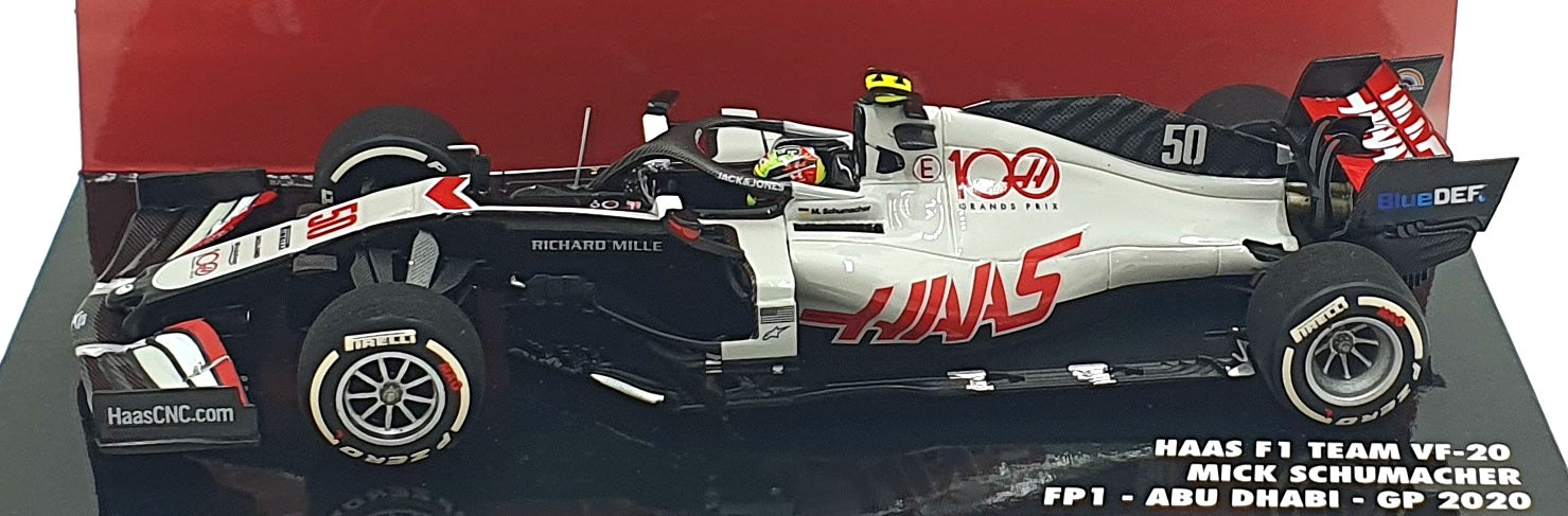 Minichamps 1/43 Scale 417 201750 - HAAS F1 Team VF-20 FP1 #50 Abu Dhabi GP 2020