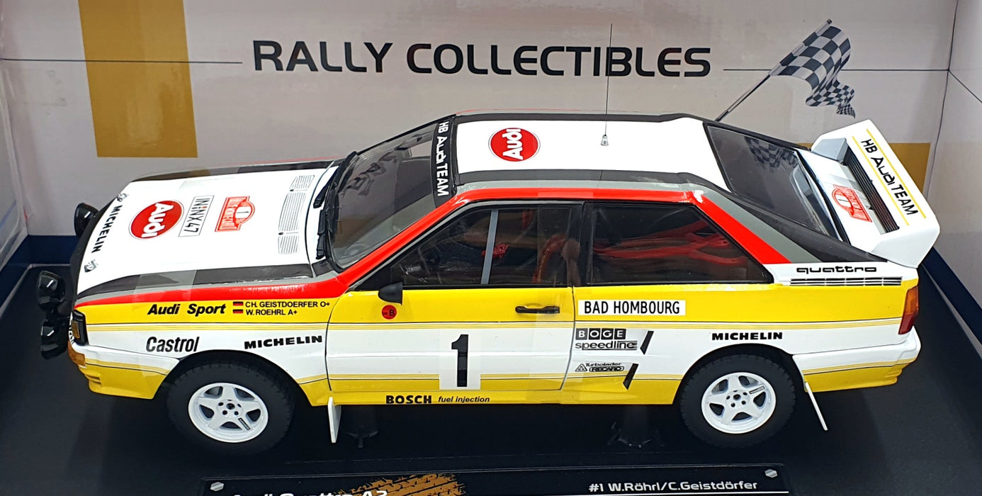 Sun Star 1/18 Scale 4258 Audi Quattro A2 #1 1st MC Rally 1984 Rohrl/Geistdorfer