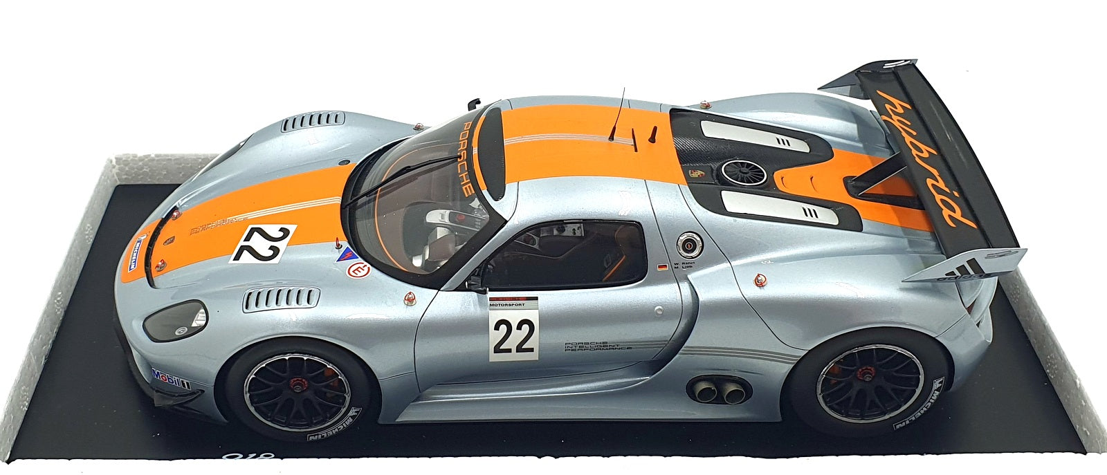 Spark 1/18 Scale Resin WAP 021015 OC - Porsche 918 RSR #22 - Silver/Orange